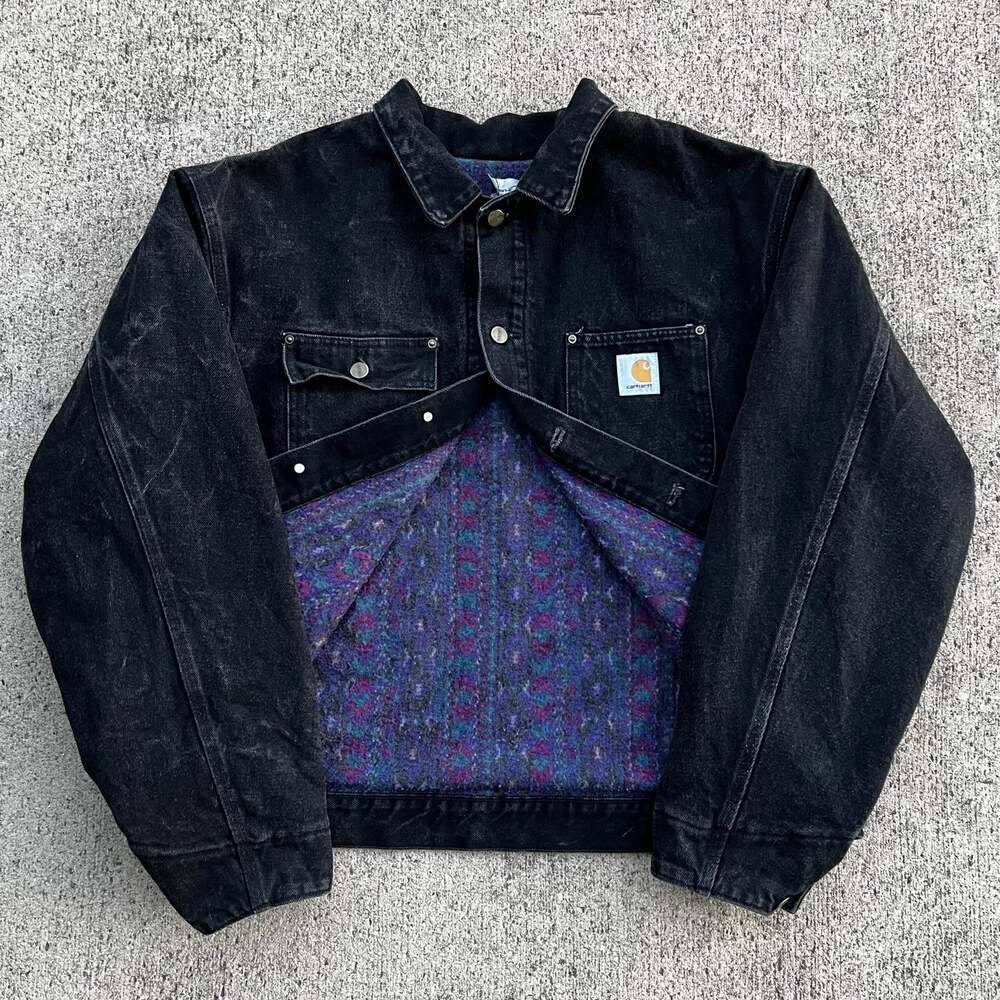 Carhartt JB1065 black denim trucker style work wear jacket